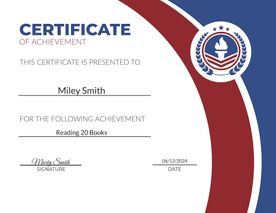 Certificate of Achievement Homeschool Reports
