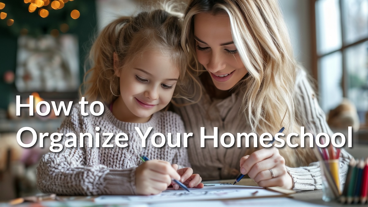 Organized homeschool space with subjects sorted and records kept