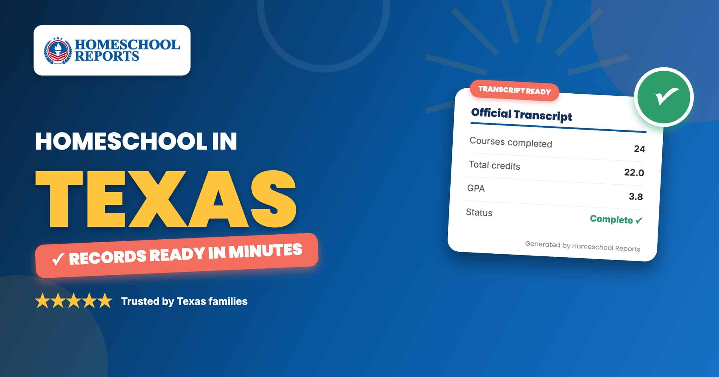 Homeschooling in Texas — attendance records, report cards and transcripts made easy with Homeschool Reports